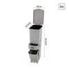 Kitchen Rubbish Waste Bin Recycling Dual Multi Compartment Pedal Dustbins Wheels