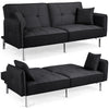 Modern Fabric Sofa Bed 3 Seater Click Clack Living Room Recliner Couch Sofa Grey
