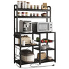 6 Tier Bakers Rack Kitchen Microwave Stand Coffee Bar Station with Power Outlet