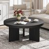 85cm Round Fluted Coffee Table Mid Century Modern Centre Table for Living Room