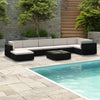 Outdoor Lounge Set 24 Pieces Poly Rattan Garden Sofa Seat Brown/Black