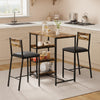 3-Piece Dining Table Set with Storage Shelves,Kitchen Table with 2 Padded Chairs