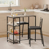 3-Piece Dining Table Set with Storage Shelves,Kitchen Table with 2 Padded Chairs