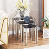 Nest of 3 Black Clear Tempered Glass Side End Lamp Sofa Tables Nested Tables