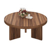 85cm Round Fluted Coffee Table Mid Century Modern Centre Table for Living Room