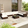 Outdoor Lounge Set 24 Pieces Poly Rattan Garden Sofa Seat Brown/Black