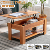 Wooden Coffee Table With Storage Lift Top Up Drawer Shelf Living Room Furniture