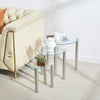 Nest of 3 Black Clear Tempered Glass Side End Lamp Sofa Tables Nested Tables