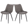 2x Dining Chairs w/ Linen Padded Seat Backrest Lounge Kitchen Living Room Chairs