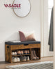 Shoe Bench with Cushion Storage Bench with Padded Seat Rustic Brown
