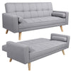 Modern Fabric Sofa Bed 3 Seater Click Clack Living Room Recliner Couch Sofa Grey