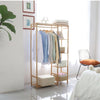 Solid Wood Coat Rack Stand Clothes Hanging Rail Rack Shelf Closet Portable Use