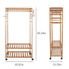 Solid Wood Coat Rack Stand Clothes Hanging Rail Rack Shelf Closet Portable Use