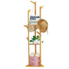 Solid Wood Coat Rack Stand Clothes Hanging Rail Rack Shelf Closet Portable Use