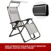 1X Heavy Duty Zero Gravity Chair Folding Lounge Beach Outdoor Square Frame