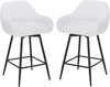Set of 2 Swivel Bar Stools 26" Counter Height,Upholstered w/ Backrest&Armrests