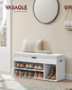 Shoe Bench with Cushion Storage Bench with Padded Seat Rustic Brown