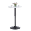 2x PU Leather Bar Stools&Round MDF Top Chromed Base Bar Table Height Adjustable
