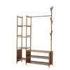 Clothes Rail Rack Garment Hanging Stand Bamboo Wood Wardrobe Storage Shelves