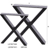 2Pc Black Industrial Metal Steel Door X Shape Table Legs Dining Desk Bench Frame