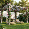 3 x 3 m Wooden Pergola Kit, Garden Gazebo Shelter for Climbing Vines, Dark Brown