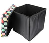 Single Folding Storage Pouffe Cube Foot Stool Seat Ottoman Footstool Toy Box