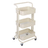 3 Tier Slim Kitchen Storage Trolley Cart Rack Tray Shelf Rolling Wheel W/ Handle