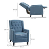 Button Tufted Recliner Chair, Microfibre Cloth Reclining Armchair