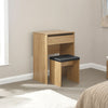 COMPACT DRESSING TABLE SET UNIT MAKEUP DRESSER DESK DRAWER & PADDED STOOL SEAT