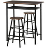 3-Piece Dining Kitchen Set with 1 Table and 2 Matching Chairs for Home Pub Cafe