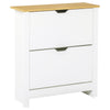 12-Shoe Storage Cabinet 4 Shelves 2 Drawers Tabletop 4 Legs Modern Unit