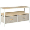 TV Cabinet, TV Console Unit W/ Foldable Linen Drawers, TV Stand for Living Room
