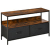 TV Cabinet, TV Console Unit W/ Foldable Linen Drawers, TV Stand for Living Room