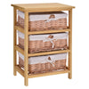 Drawer Wicker Basket Storage Shelf Unit Wooden Frame Home Organisation Natural