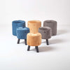 Luxury Footstool Upholstered Buttoned Velvet Pouffe 40 cm Tall