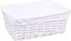 White Wicker Storage Basket White Lining Xmas Gift Hamper Basket - in 3 Sizes