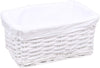 White Wicker Storage Basket White Lining Xmas Gift Hamper Basket - in 3 Sizes