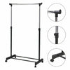 Garment Rack Single Adjustable Portable Clothes Rail Hanging Storage Rail Stand