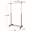 Garment Rack Single Adjustable Portable Clothes Rail Hanging Storage Rail Stand
