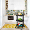 Portable Kitchen Trolley Cart Slim Rolling 3/4 Tier Storage Rack Trolley +Wheels