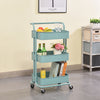 Portable Kitchen Trolley Cart Slim Rolling 3/4 Tier Storage Rack Trolley +Wheels