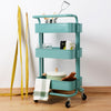 Portable Kitchen Trolley Cart Slim Rolling 3/4 Tier Storage Rack Trolley +Wheels