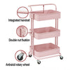 Portable Kitchen Trolley Cart Slim Rolling 3/4 Tier Storage Rack Trolley +Wheels