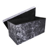 2 Seat Large Crushed Velvet Foldable Ottoman Storage Box Double Bed Foot Stool