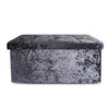 2 Seat Large Crushed Velvet Foldable Ottoman Storage Box Double Bed Foot Stool
