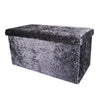 2 Seat Large Crushed Velvet Foldable Ottoman Storage Box Double Bed Foot Stool