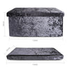 2 Seat Large Crushed Velvet Foldable Ottoman Storage Box Double Bed Foot Stool