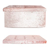2 Seat Large Crushed Velvet Foldable Ottoman Storage Box Double Bed Foot Stool