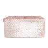 2 Seat Large Crushed Velvet Foldable Ottoman Storage Box Double Bed Foot Stool