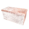 2 Seat Large Crushed Velvet Foldable Ottoman Storage Box Double Bed Foot Stool